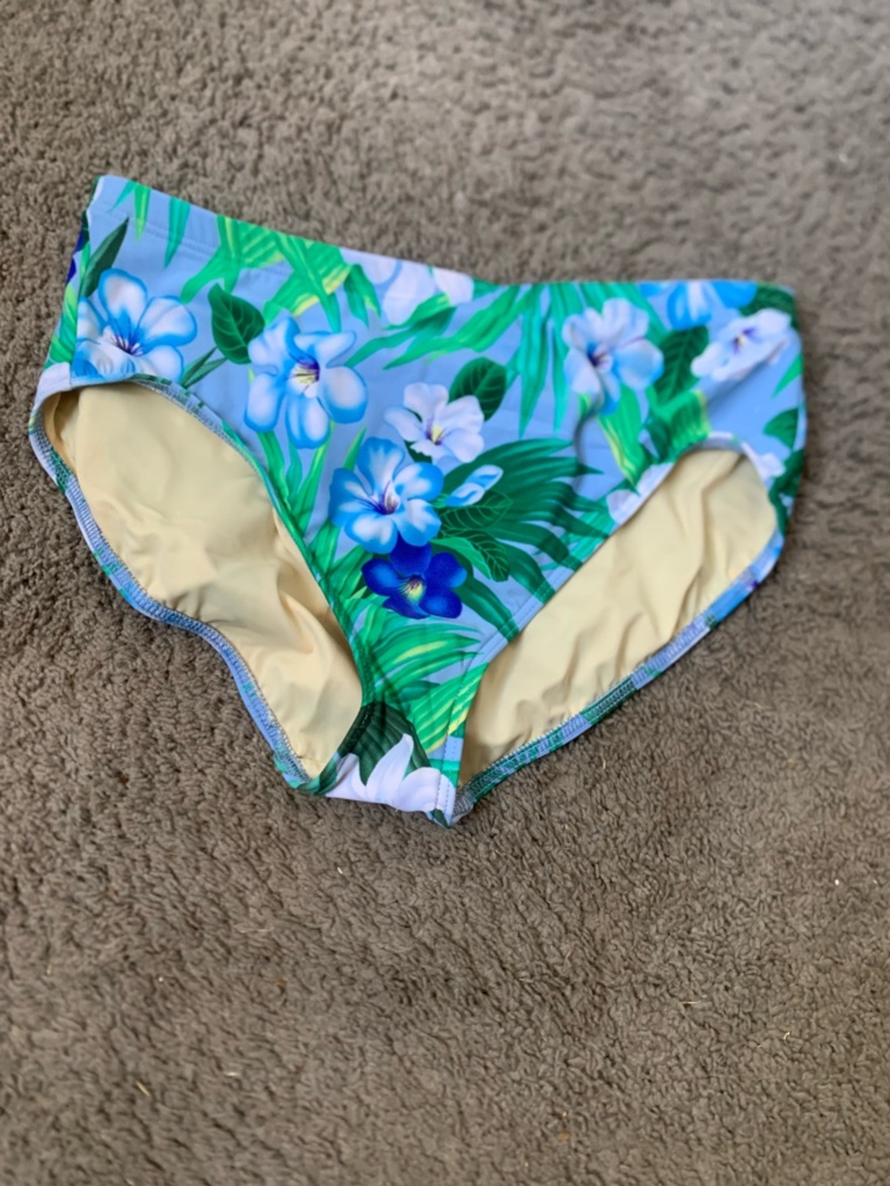 Lands' End Floral Bikini Bottoms in Blue & Green